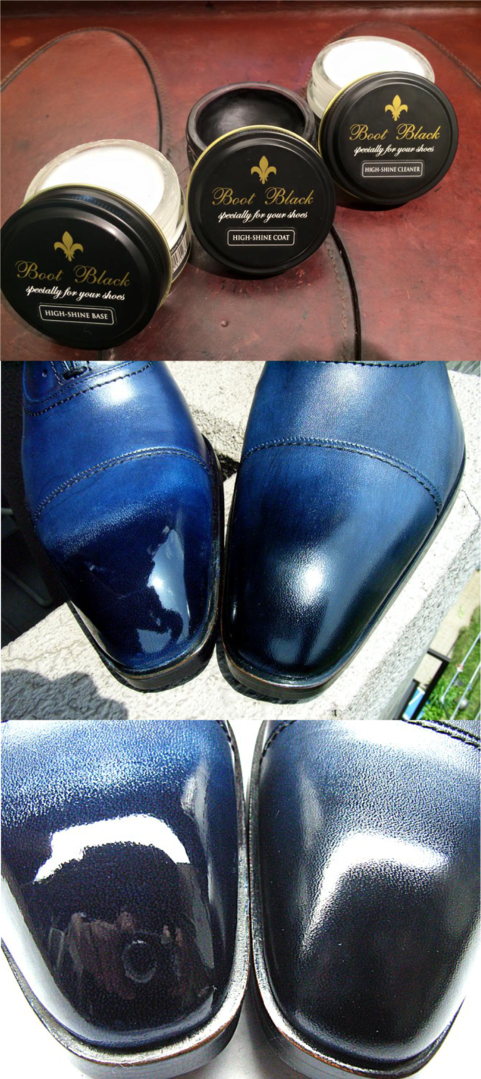 blue shoe shine